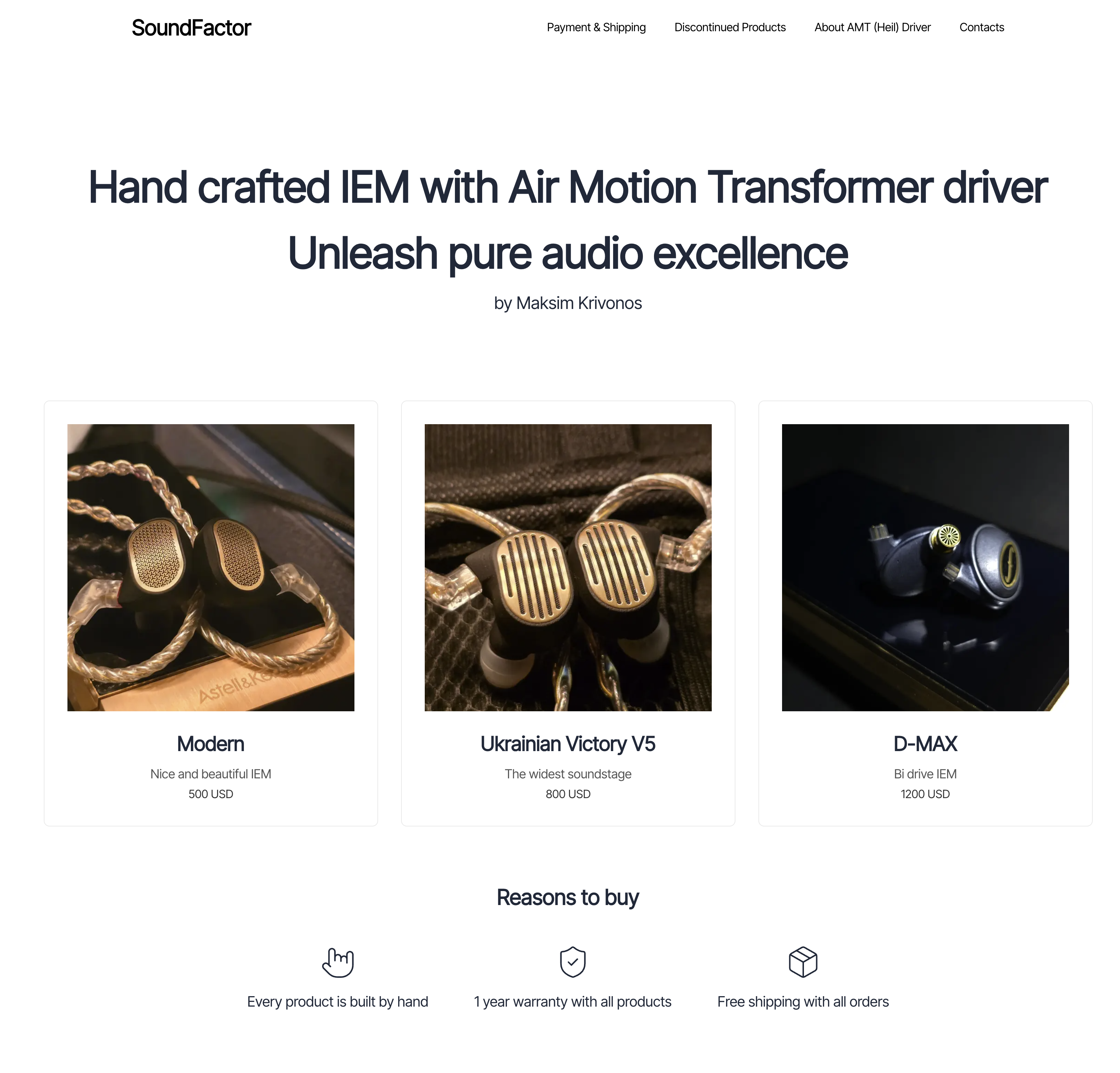 SoundFactor - IEM with AMT driver by Maksim Krivonos